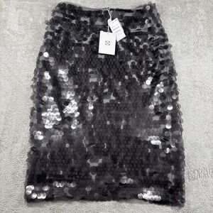 WAYF All Over Gray Sequin Midi Skirt Size Medium‎ NWT